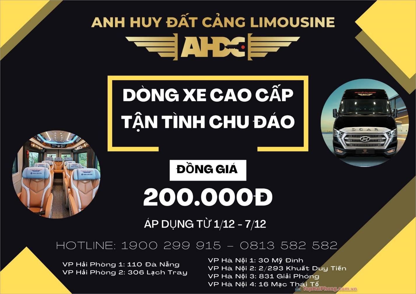 Limousine Anh Huy Đất Cảng – Thương hiệu số 01 Hải Phòng